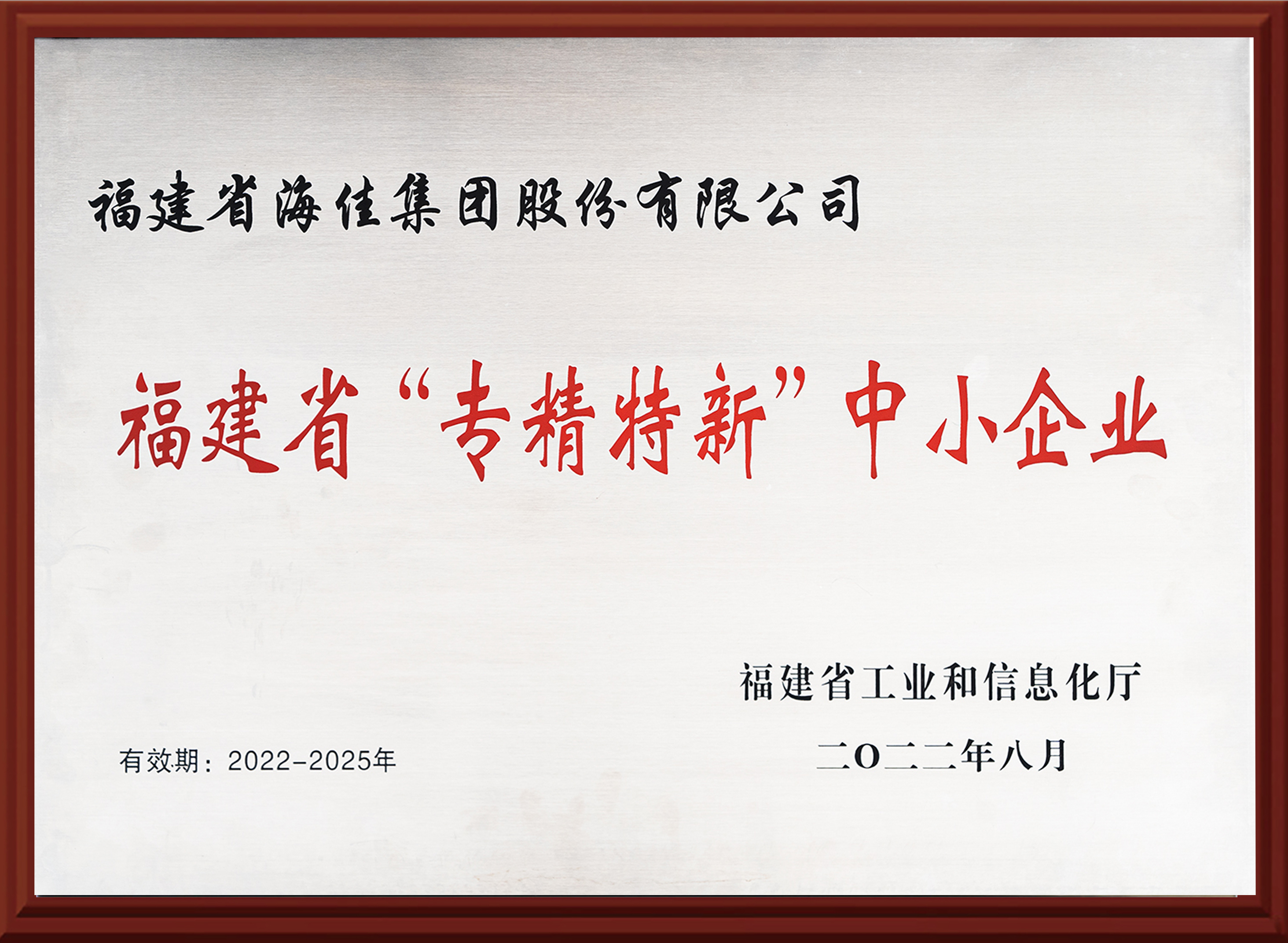 福建省專精特新中小型企業(yè)